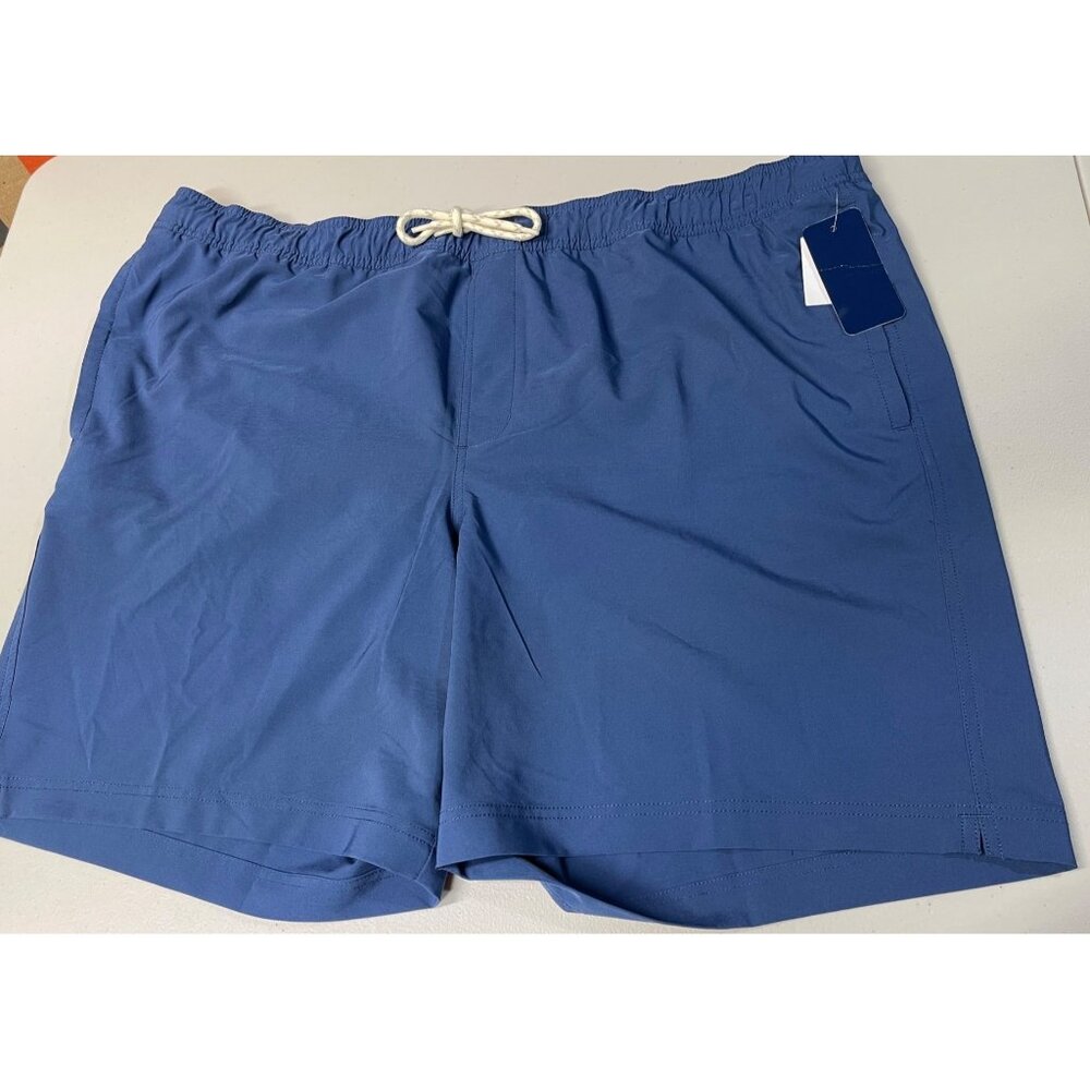 Trinity coast Mens 3XLT Blue Elastic Waist Swim Shorts With Rope Drawstring
